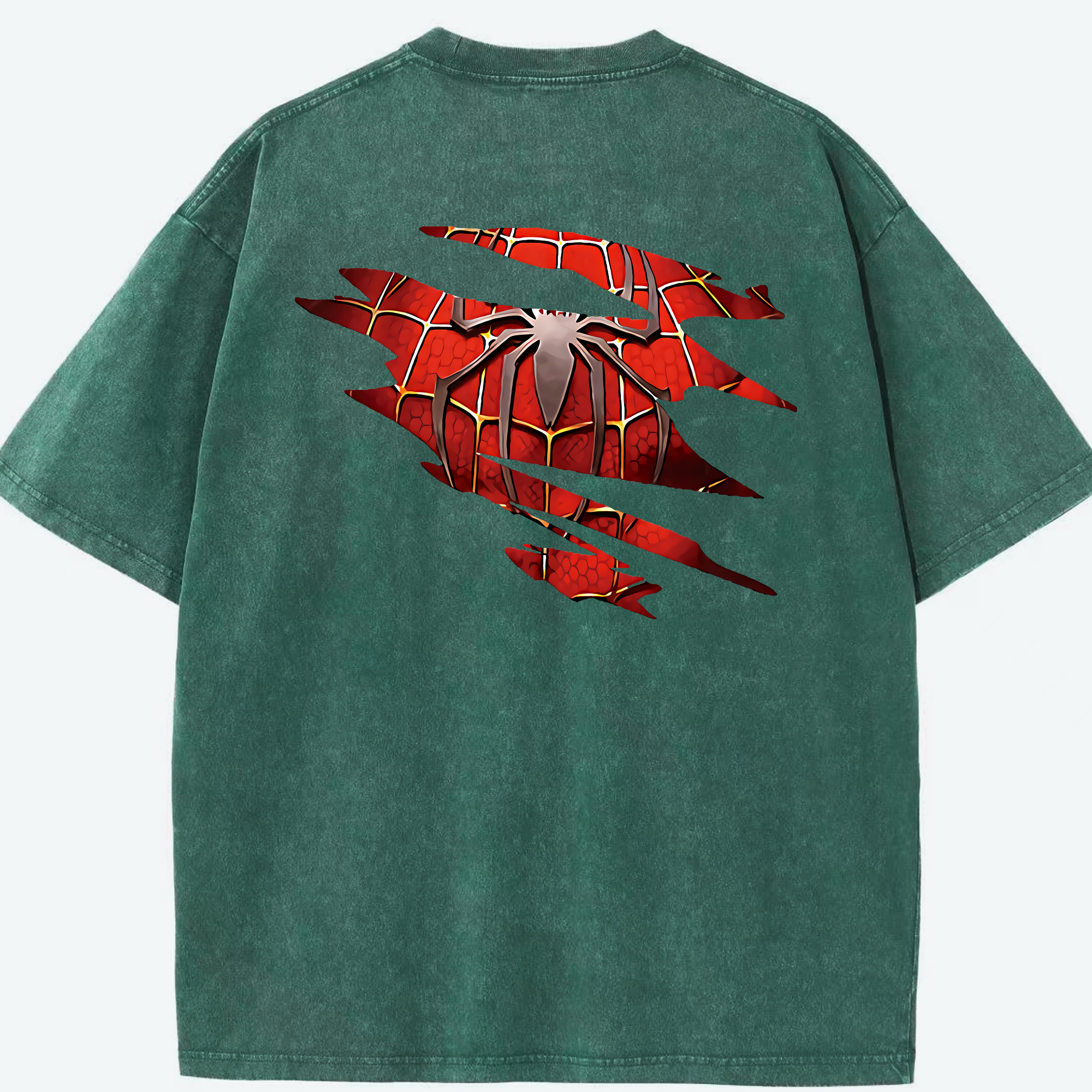 （画像用） Spider Man スパイダーマン 綿100% ヴィンテージ風 半袖Tシャツ（背面プリント）